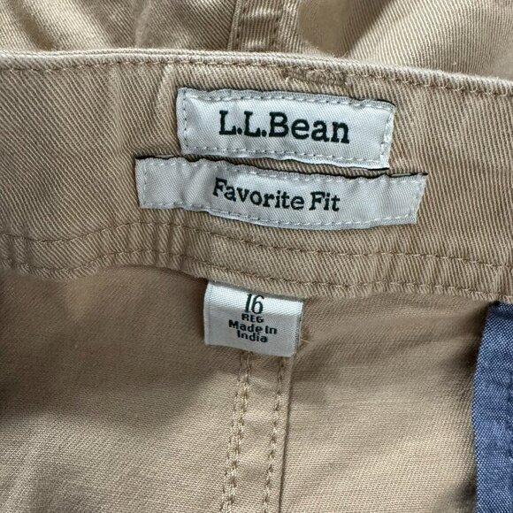 L.L. Bean Lakewashed Chino Bermuda Womens Shorts Size 16 Boulder NWT SS-1825 - Picture 5 of 10